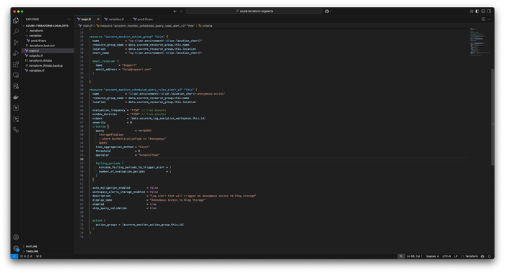Configure Azure Monitor log alerts with Infrastructure as Code